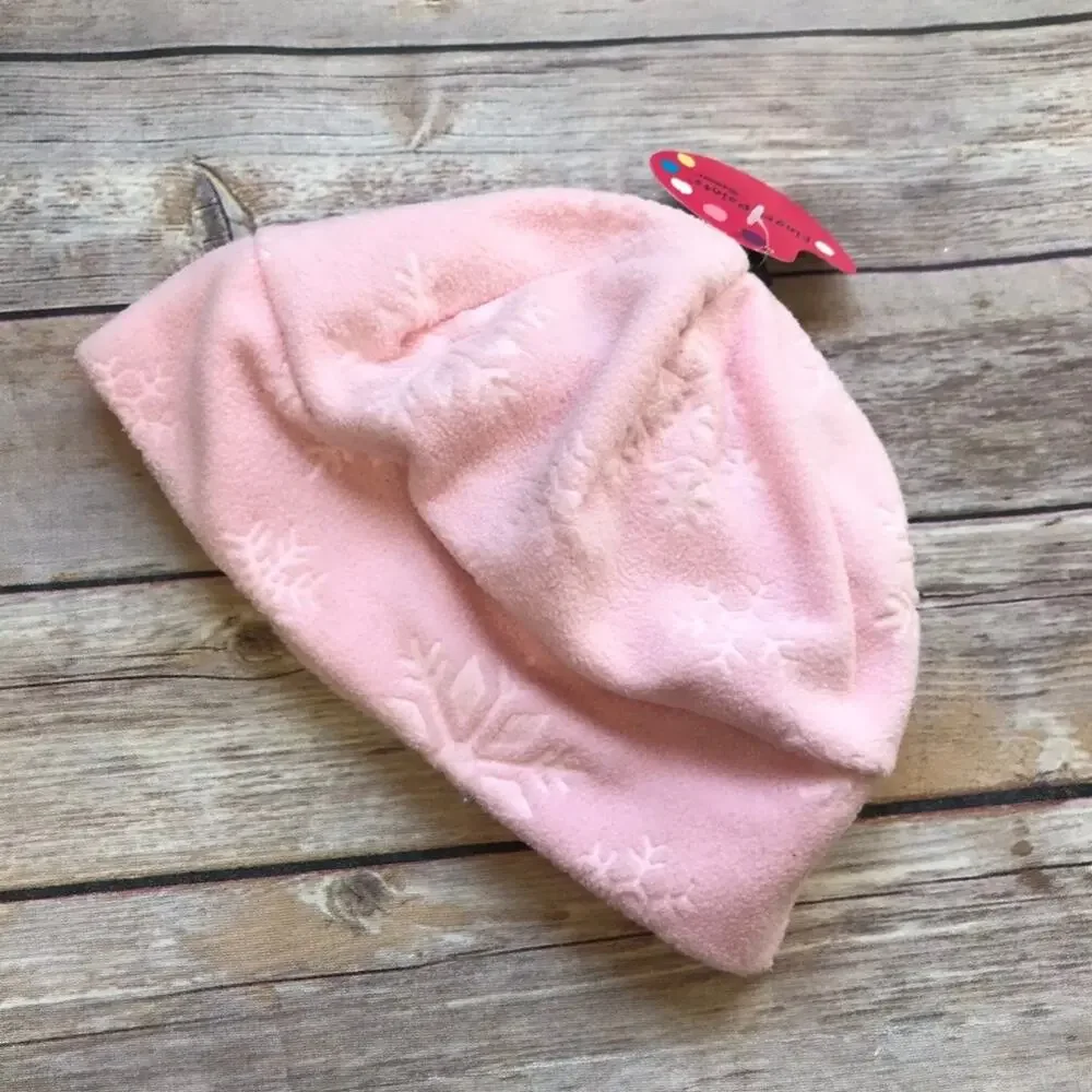 Swany Girls Hat 3 4 5 6 Fleece Beanie Pink Embossed Finger Paints‎ NEW